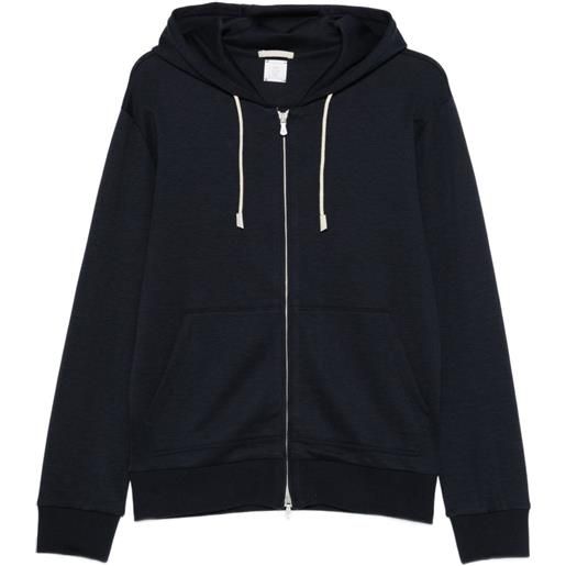Eleventy felpa con cappuccio e zip - blu