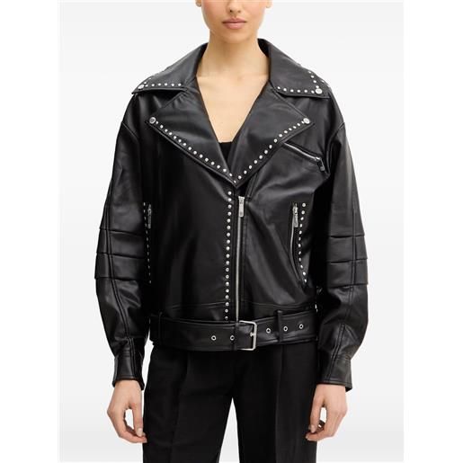 FRACOMINA giacca biker con borchie - nero