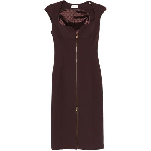 Elisabetta Franchi abito midi con zip - marrone