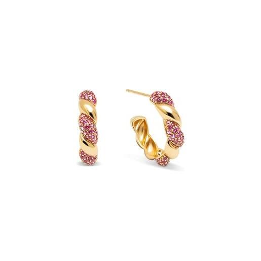 CLEVER SCHMUCK Orecchini Da Donna A Nodo Intrecciato Con Zircone Bianco, In Argento 925, Lucidi E Comodi, Confezione Regalo
