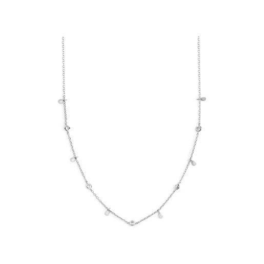 SINGULARU Collana Dots In Argento 925 Placcato Oro 18kt - Mini Sfere Su Catena 35+5 Cm - Prodotta In Spagna