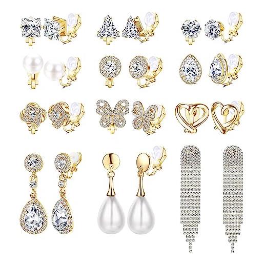 Orecchini A Clip Con Perle Simulate, Finti Piercing Per Donne E Ragazze, Eleganti E Senza Fori - 2