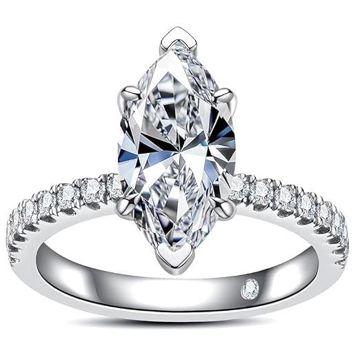 Anello di moissanite verde-blu: anello di fidanzamento Anello di moissanite verde-blu: anello di fidanzamento