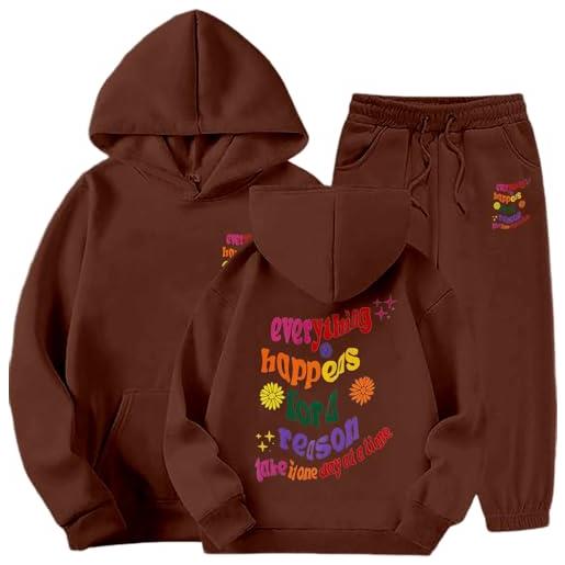 Coordinato Tuta Donna Sportivo Curvy Felpa con Cappuccio Collo Alto E Pantaloni Tute Completo Curvy Jogging Completo Hooded Tracksuit Leggero Casual Tute da Ginnastica Tute da Ginnastica da Donna