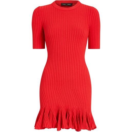 Proenza Schouler abito corto leandra a coste - rosso