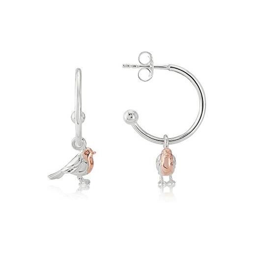 Pettirosso uccello ciondolo in argento sterling .925x1 Pettirossi e ciondoli nat