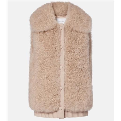 Yves Salomon gilet in shearling con lana