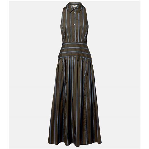 Staud abito midi romy in cotone a righe
