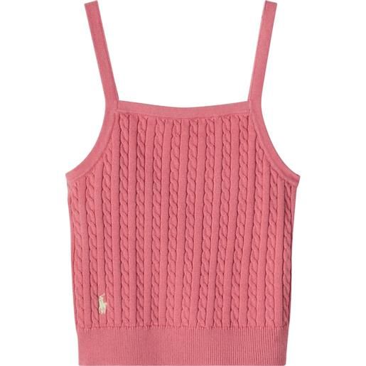 Polo Ralph Lauren Kids tank top in cotone a trecce