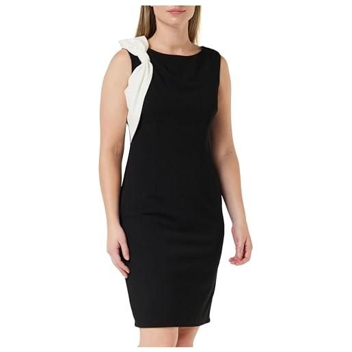 Gina Bacconi abito con dettaglio fiocco a contr vestito da cocktail, nero/avorio, 42 donna