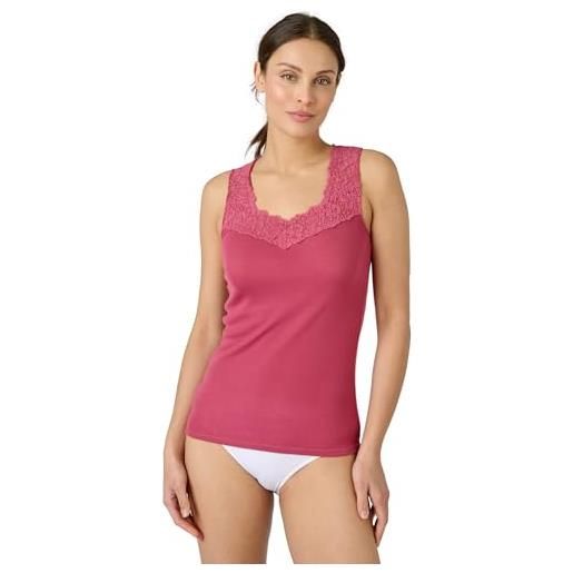 Damart - canotta morbida setosa thermolactyl, rosa lampone, m