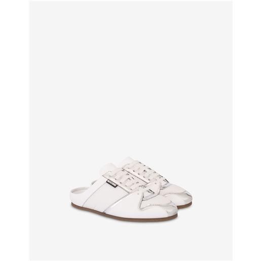 Moschino - sabot in rete e vitello - bianco
