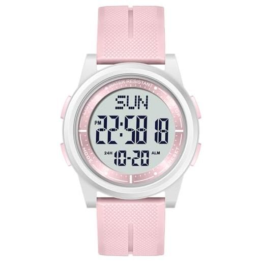 Findtime Orologio Sportivo Donna Digitale E Analogico, 5 ATM Impermeabile, Retroilluminazione LED, Sveglia, Cronometro, Cinturino Colorato - 2