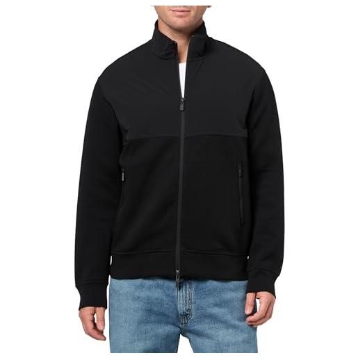 Armani Exchange felpa da uomo, a maniche lunghe, a contrasto, colore nero, xl, nero, xl
