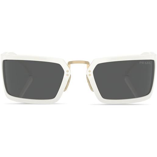 Prada Eyewear occhiali da sole squadrati con logo inciso - bianco