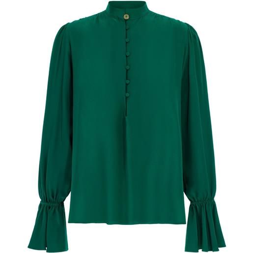 Roberto Cavalli blusa con polsini svasati - verde
