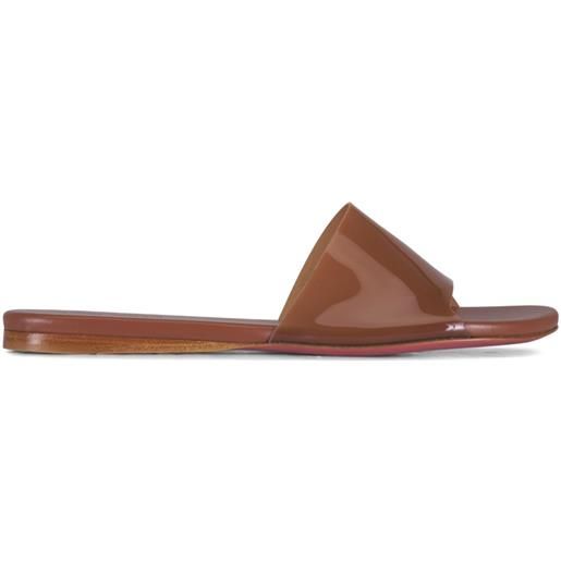 Amina Muaddi sandali slides bianca - marrone