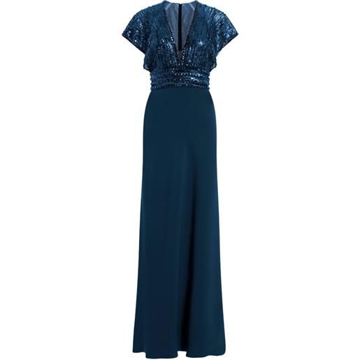Jenny Packham abito cary con scollo a v - blu