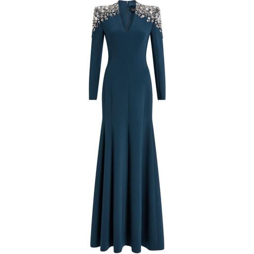 Jenny Packham abito nila lungo con scollo a v - blu