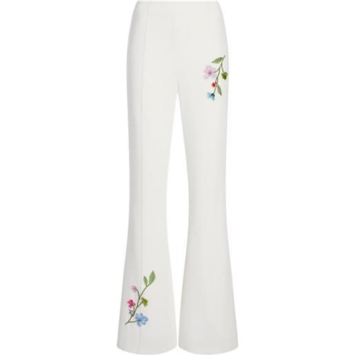 Cinq A Sept pantaloni floral vine kailyn - bianco