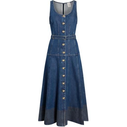 Cinq A Sept abito midi kehlani con cintura - blu