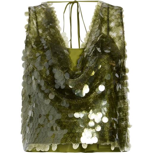 Cinq A Sept top calista con paillettes - verde