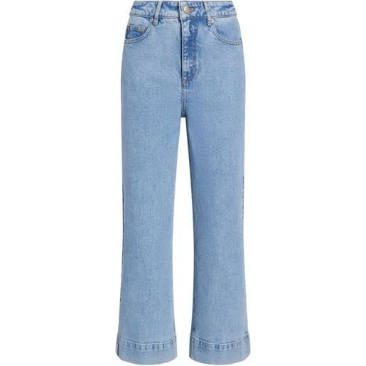 Cinq A Sept jeans joey crop a gamba ampia - blu