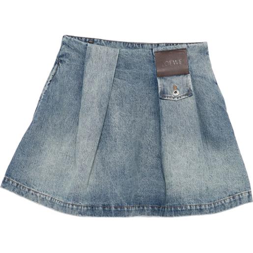 LOEWE gonna denim plissettata - blu