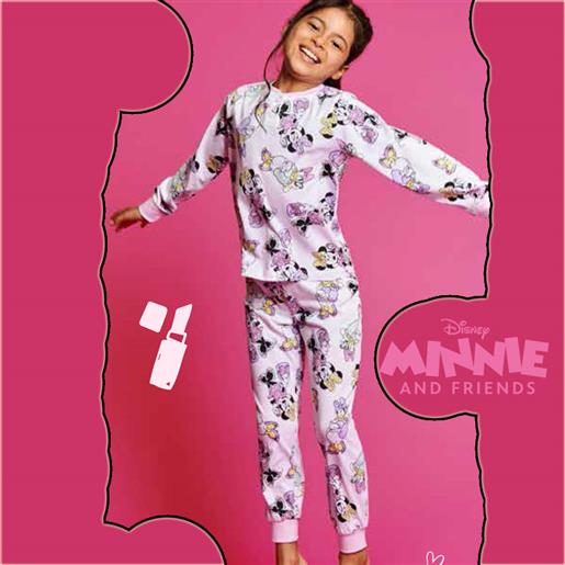 Disney pigiama lungo cotone minnie bimba 3-10a Disney cod. Dy50l1823