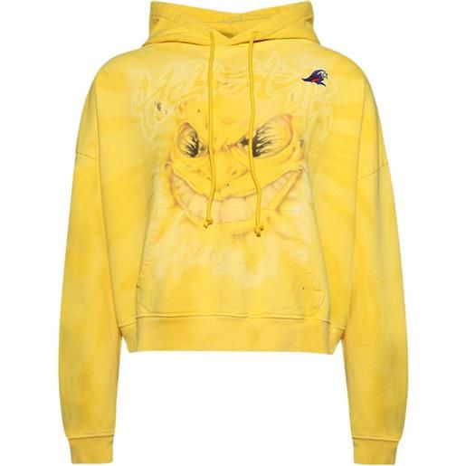 HELLSTAR felpa con cappuccio mad sun - giallo