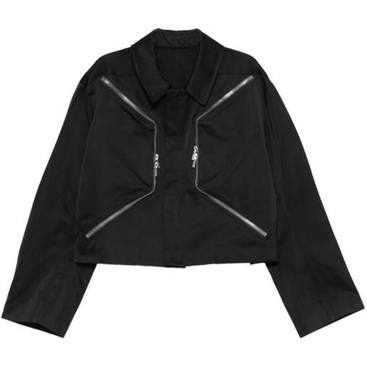 Rick Owens giacca-camicia con zip - nero