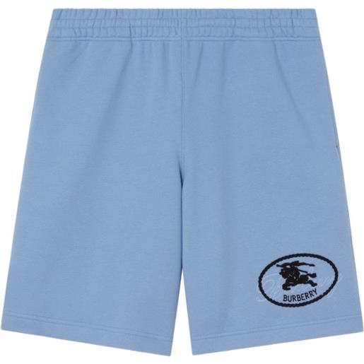 Burberry shorts con stampa knight - blu