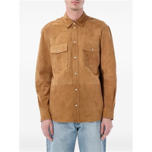 Sword giacca-camicia in pelle - marrone