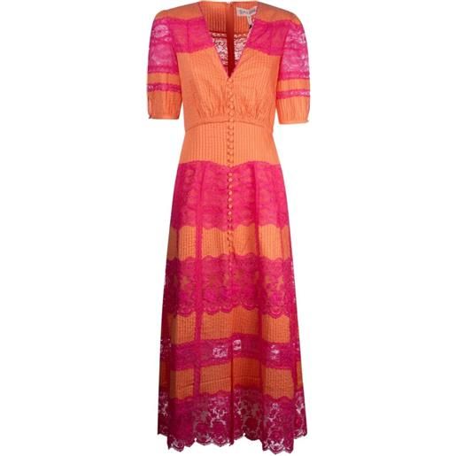 Saloni abito lea lungo con scollo a v - arancione