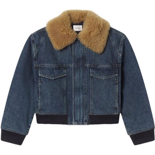 FRAME giacca con colletto in shearling - blu