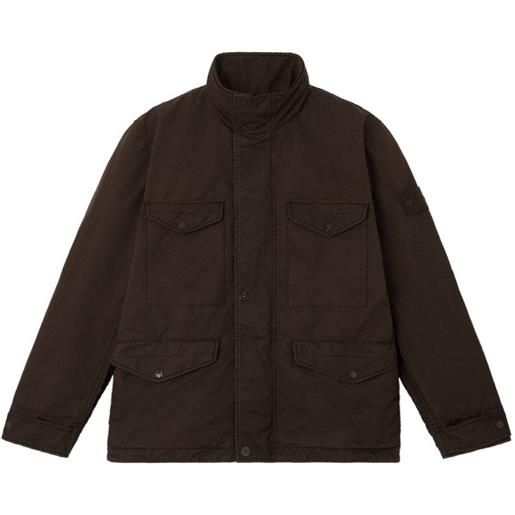 Stone Island giacca con tasche e applicazione compass - marrone