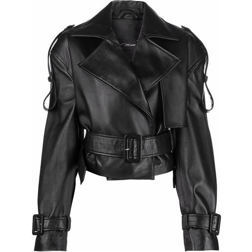 Manokhi giacca biker hana crop - nero