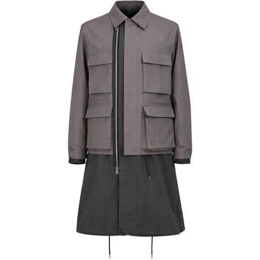 sacai cappotto a doppio strato - toni neutri