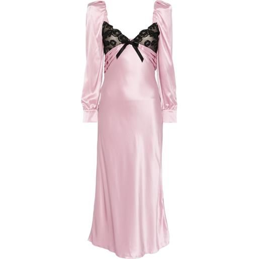 Alessandra Rich abito midi con dettagli in pizzo - rosa