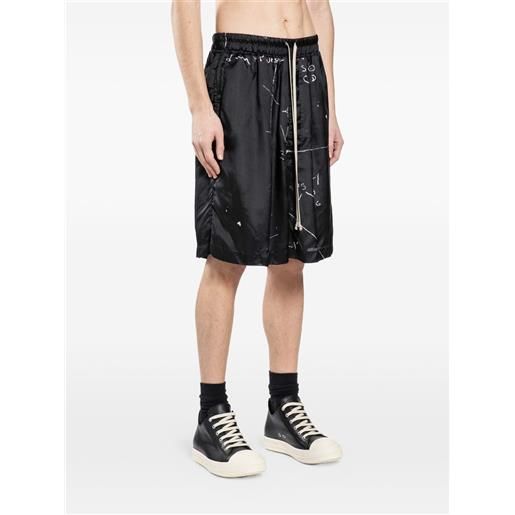 Rick Owens shorts cargobela con stampa - nero