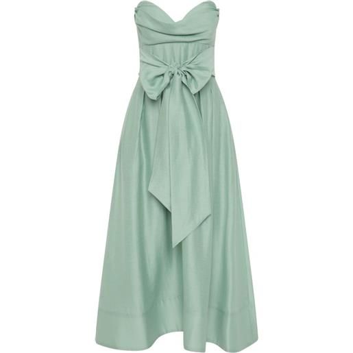 Rebecca Vallance abito midi serenity senza spalline - verde