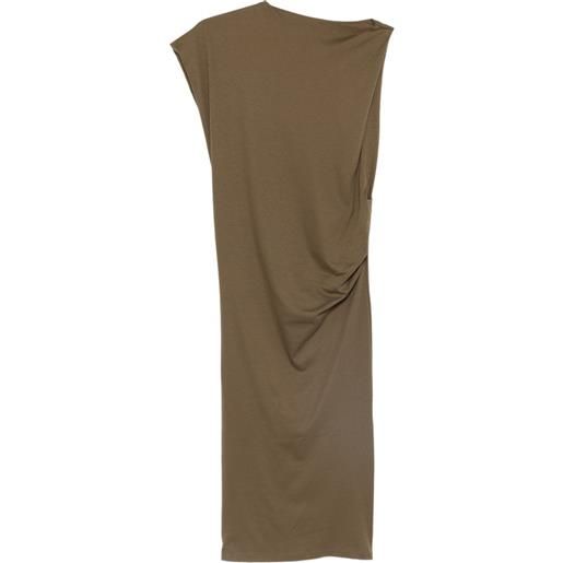 Jacquemus abito midi asimmetrico drap - verde