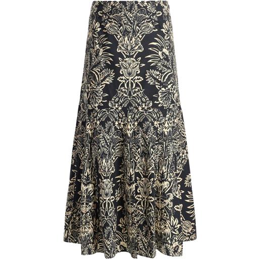 Ulla Johnson gonna clarisse midi a fiori - nero