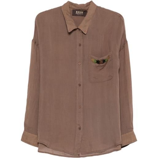 Bazar Deluxe t-shirt con taschino - marrone