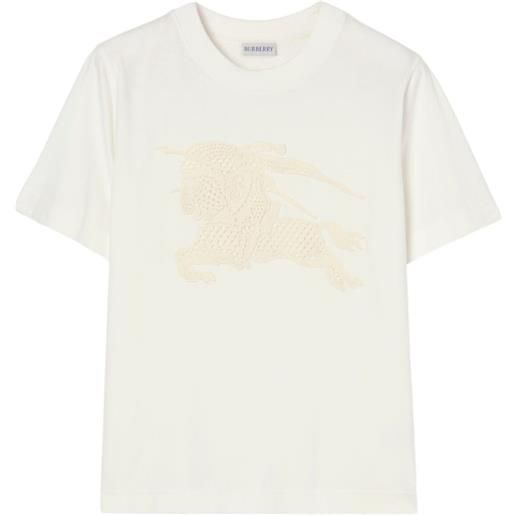 Burberry t-shirt knight in cotone - bianco
