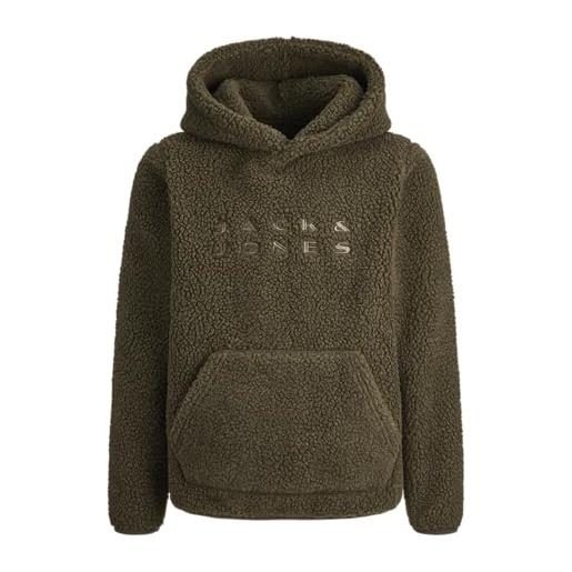 JACK & JONES jcoflare teddy sweat hood jnr, foglia di vite, 176