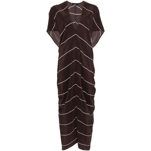 BONDI BORN abito midi a righe con scollo a v - marrone