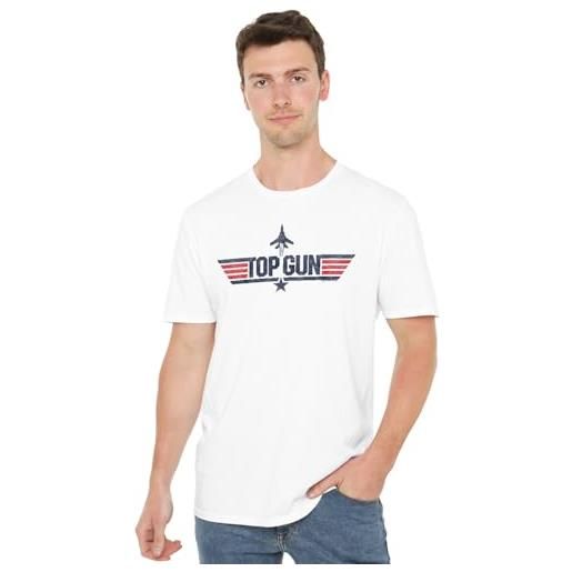 Maglietta Unisex Top Gun Logo - Verde Militare, Taglia L - 100% Cotone, Licenza Ufficiale