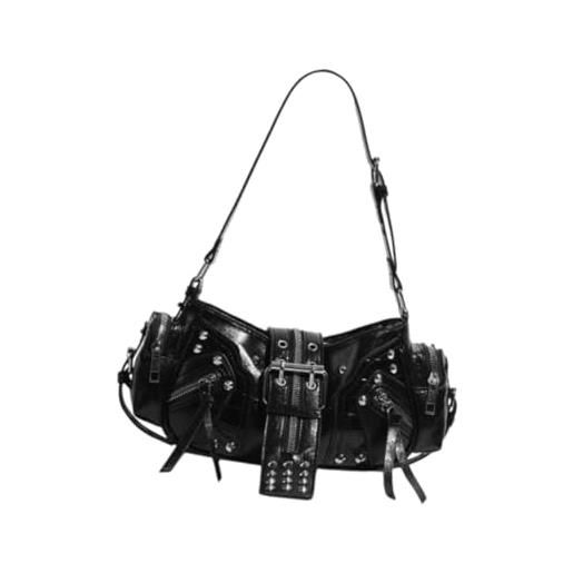BORSA A TRACOLLA LISCIA CON PATTA - Marrone Italia / Italy