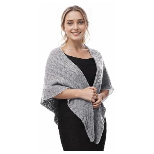 Scialle in Cashmere Finto Mantella Invernale da Donna Mantello Caldo Mantello con Collo a Sciarpa Poncho Scialle in Pelliccia Sintetica Avvolge